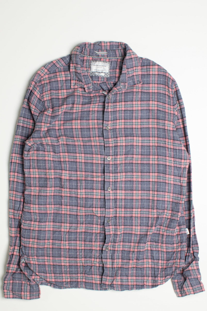Vintage Denim and Flower Flannel Shirt