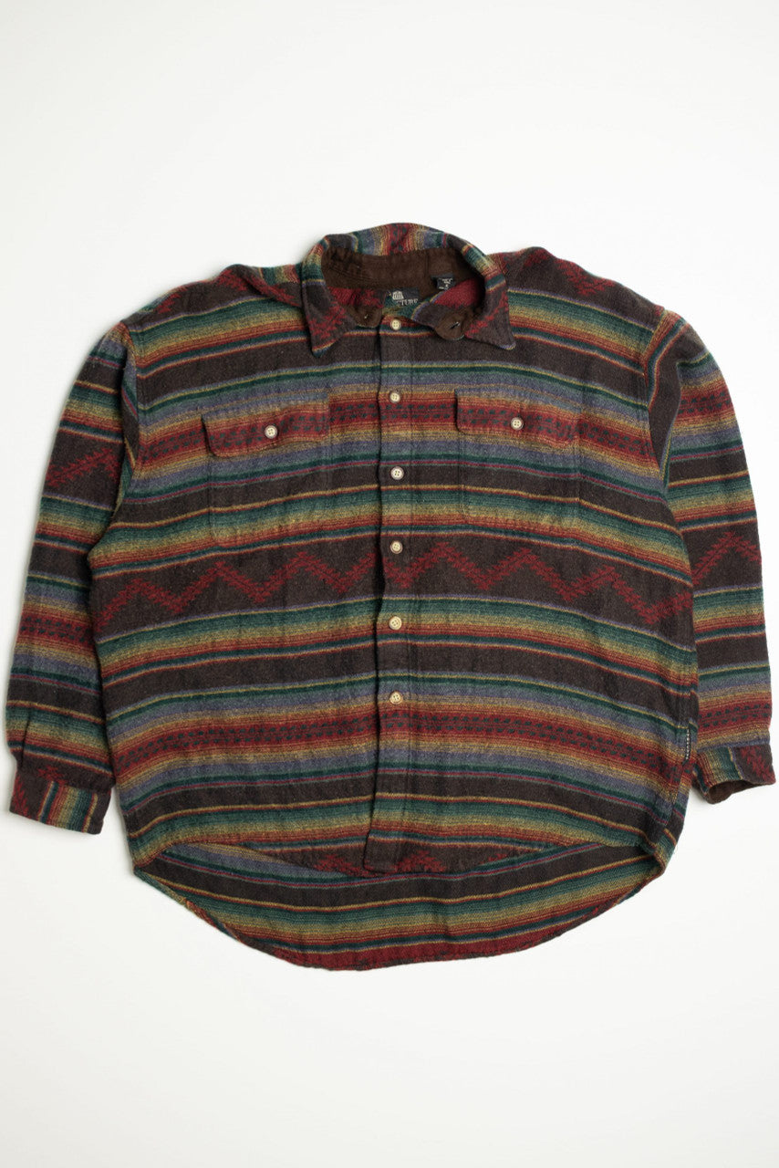 Multicolor Structure Flannel Shirt
