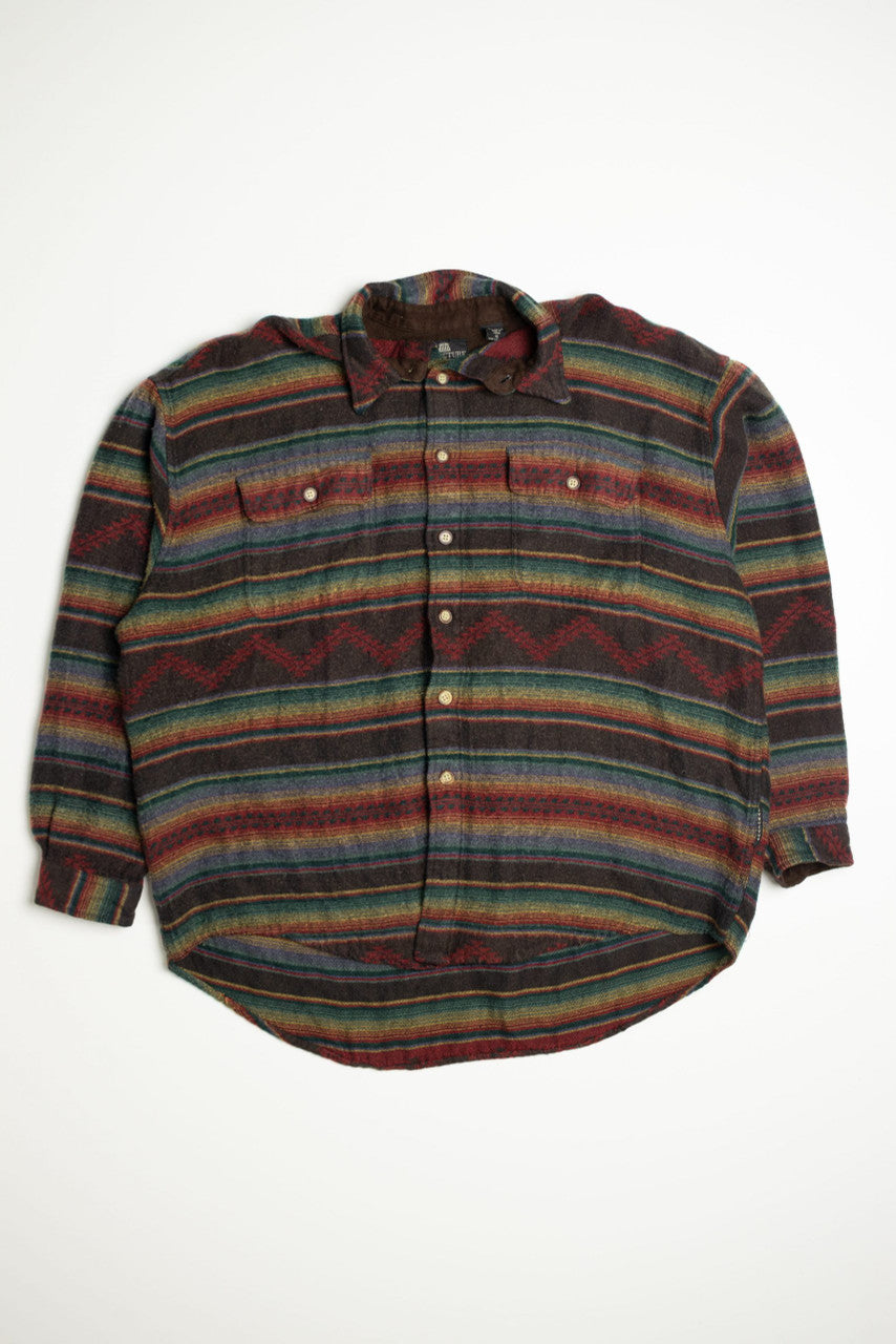 Multicolor Structure Flannel Shirt