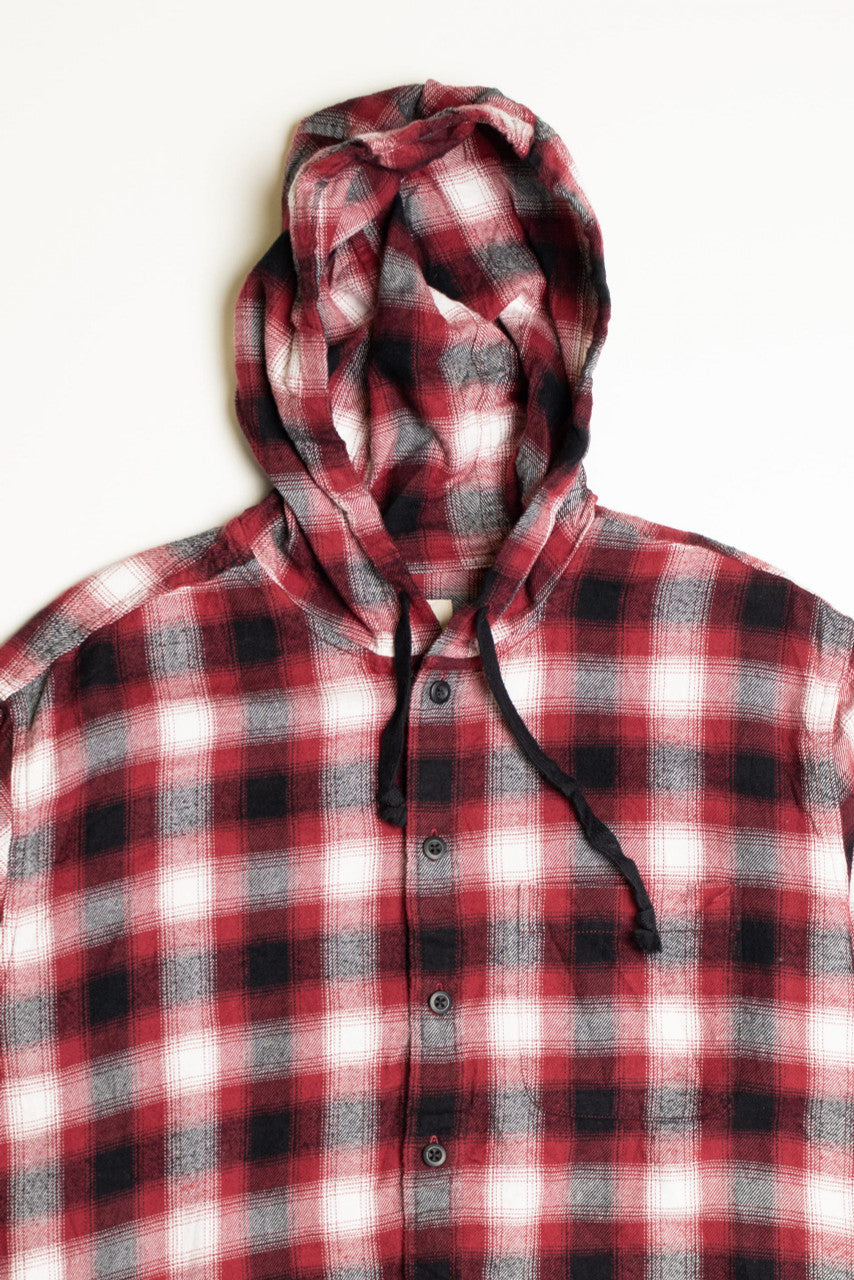 American Eagle Hooded Flannel Shirt