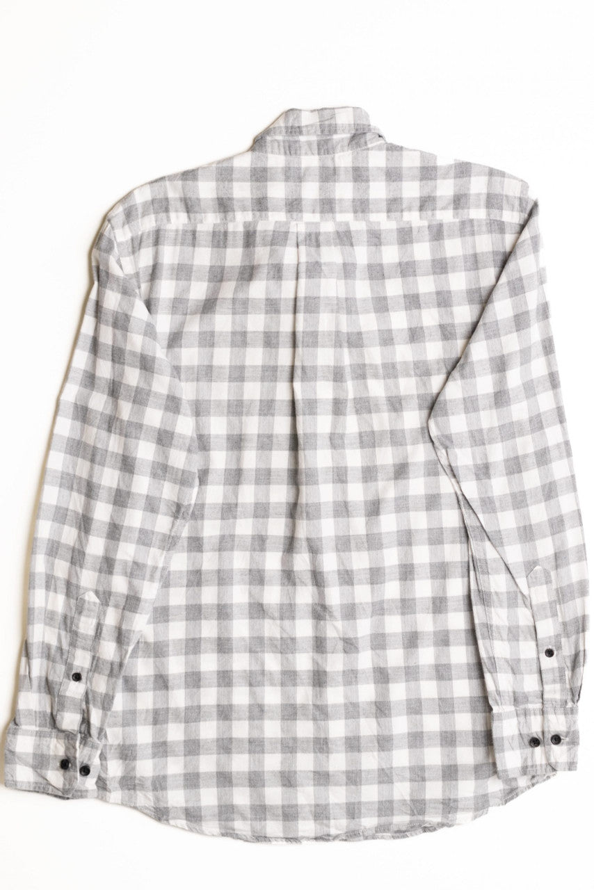 Vintage White and Gray Flannel Shirt