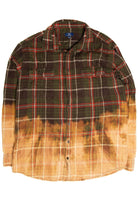 Half Bleached Army Green Flannel Shirt