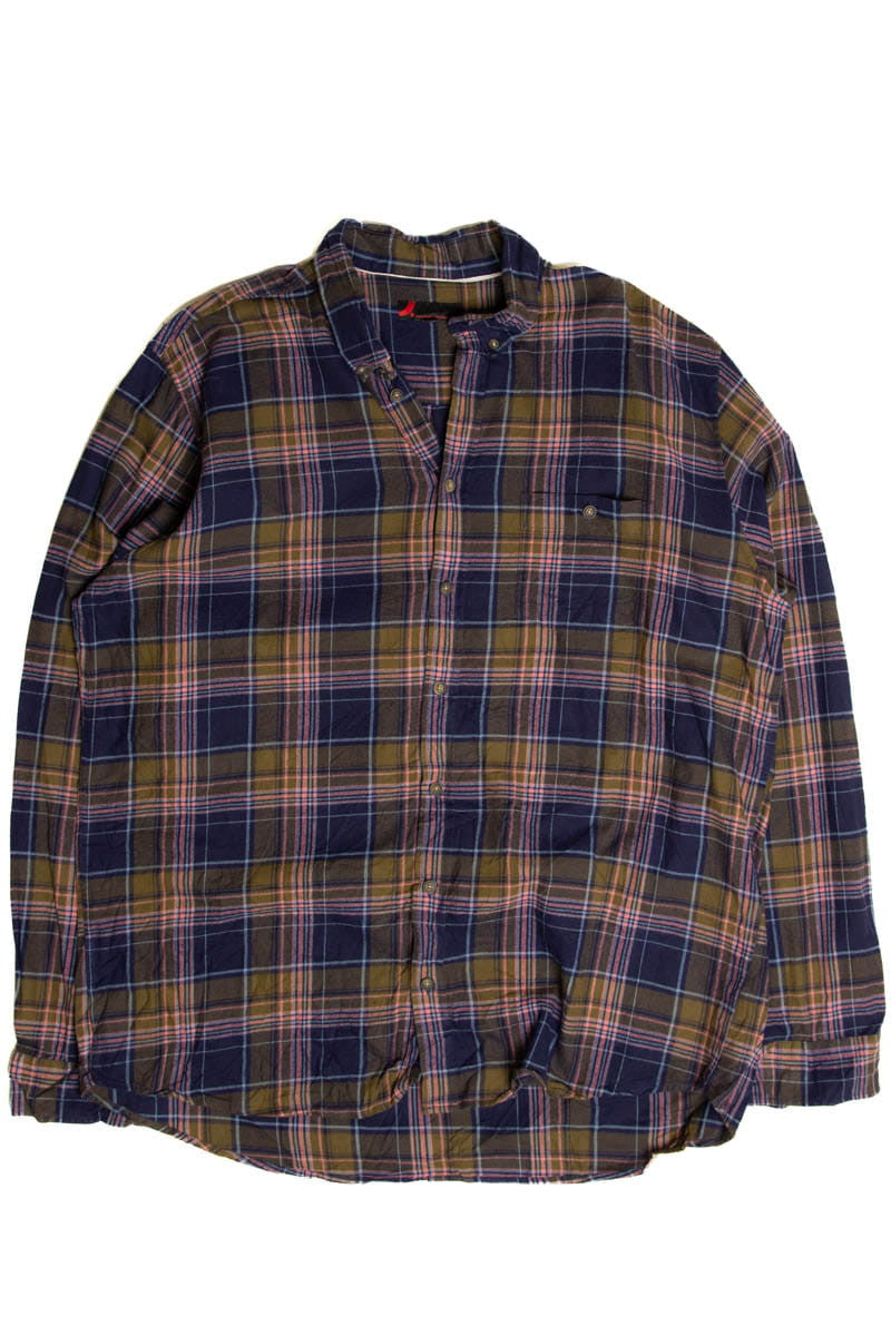 Navy & Green Dressmann Flannel Shirt