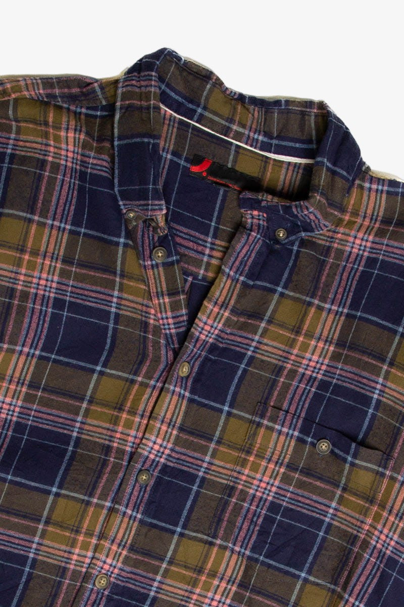 Navy & Green Dressmann Flannel Shirt