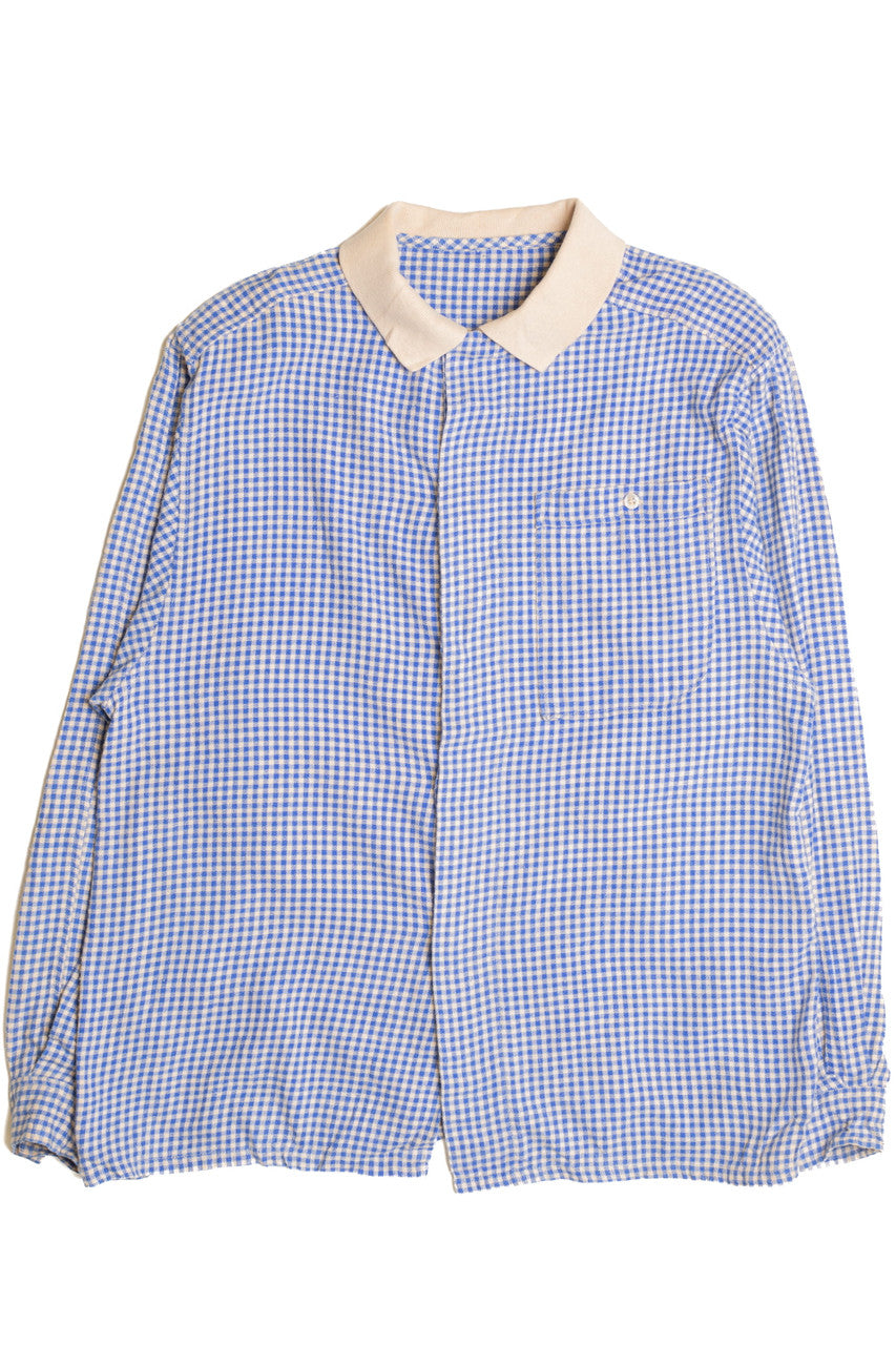 Blue and White Flannel Shirt 5145