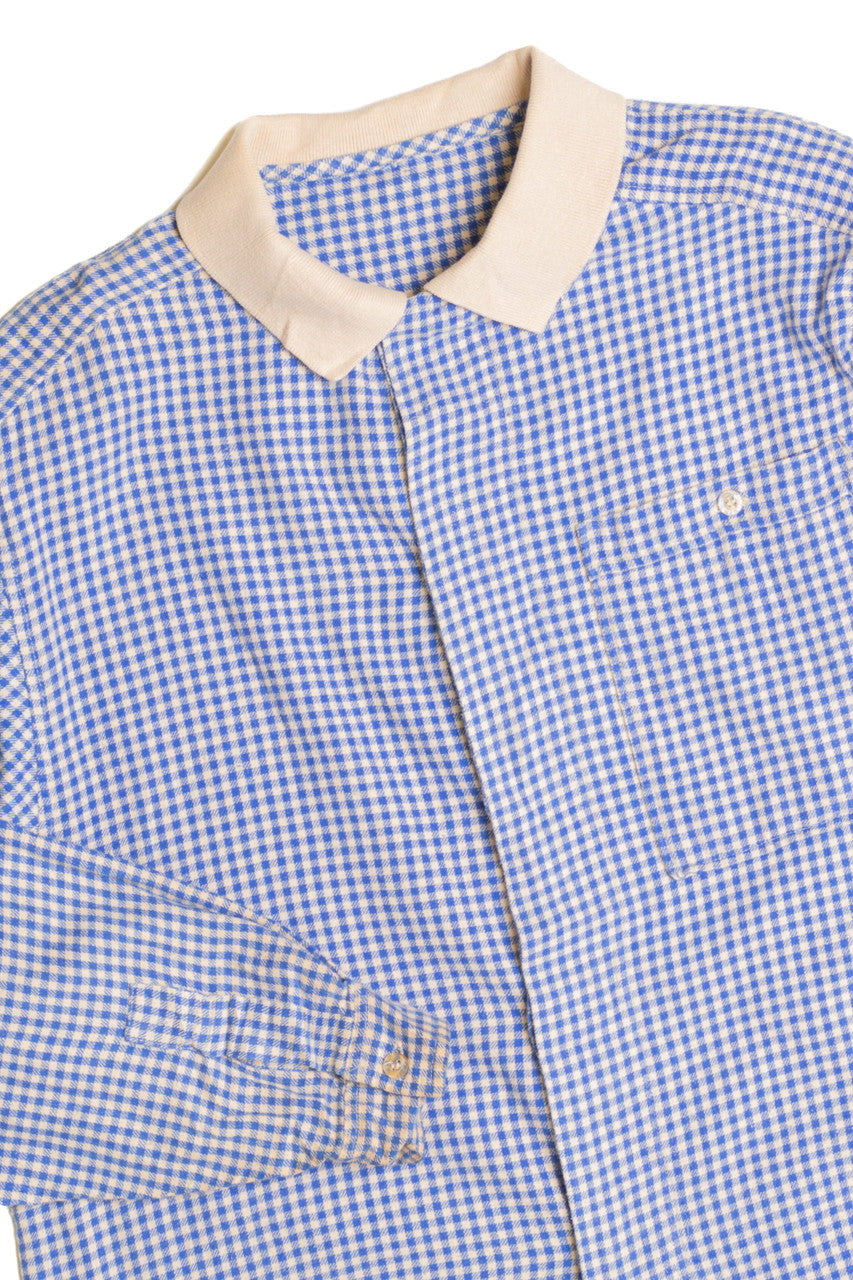 Blue and White Flannel Shirt 5145