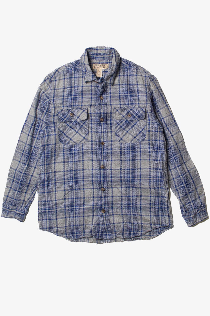 Gray & Blue Duluth Trading Company Flannel Shirt