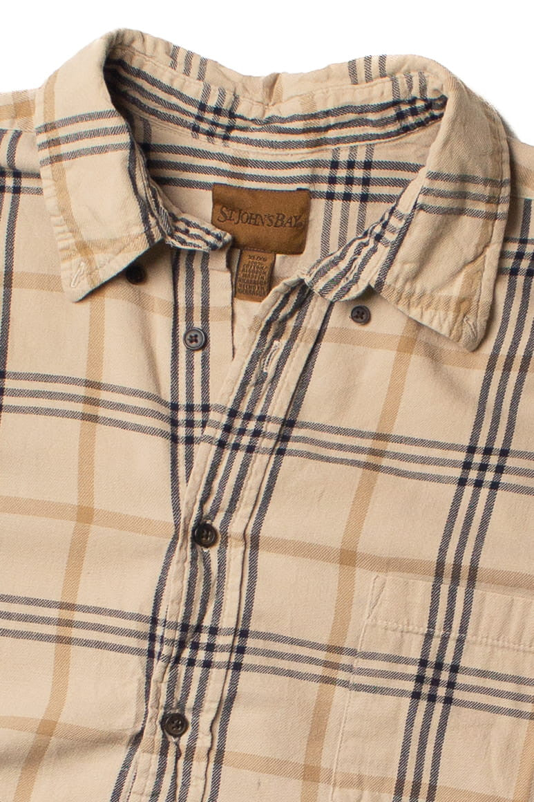 Beige St. John's Bay Flannel Shirt