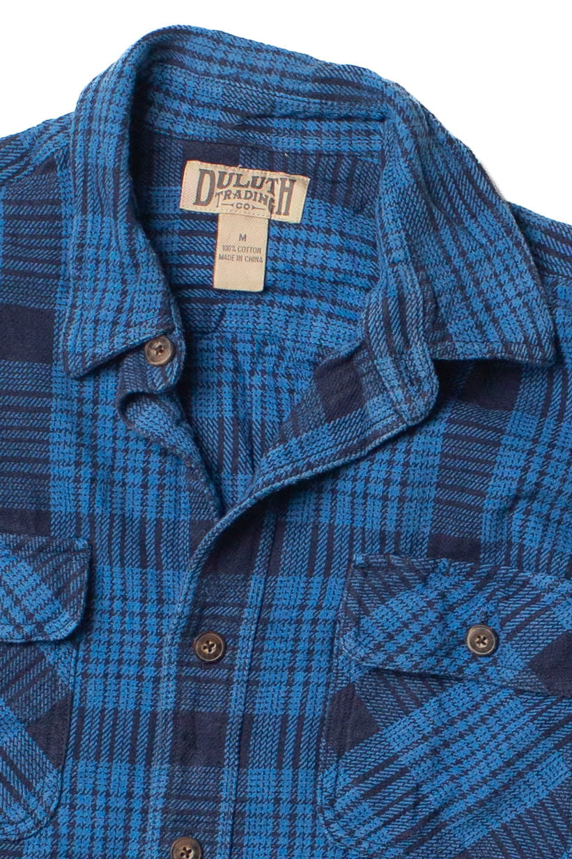 Blue Duluth Trading Company Flannel Shirt