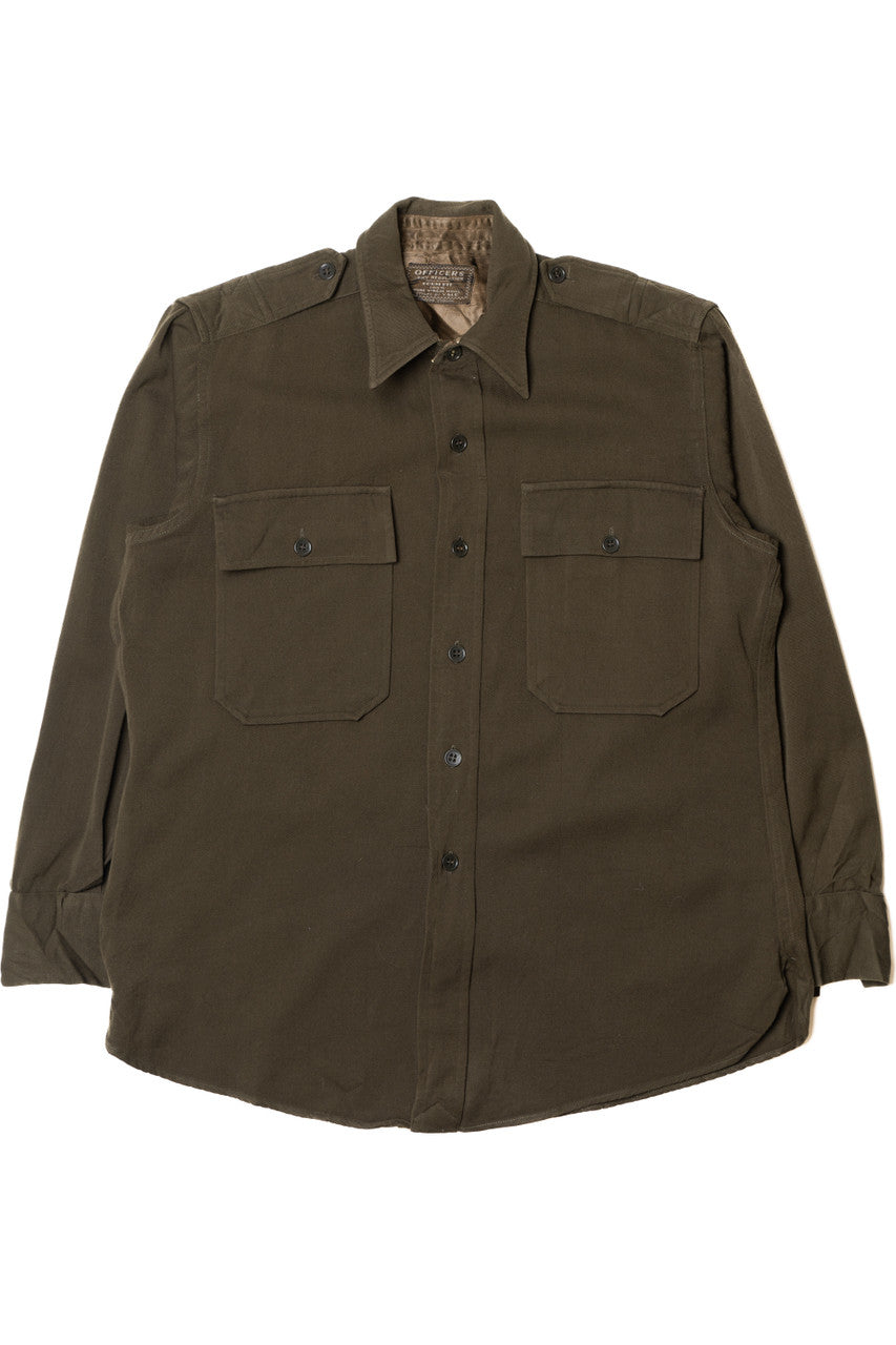 Vintage WW2 Officers Army Regulation Wool Flannel Shirt (1940s)