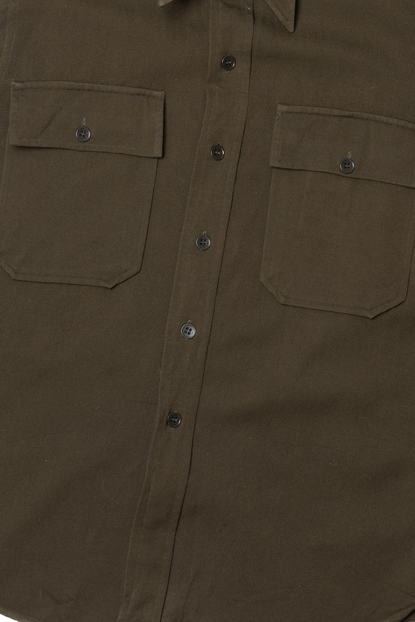 Vintage WW2 Officers Army Regulation Wool Flannel Shirt (1940s)
