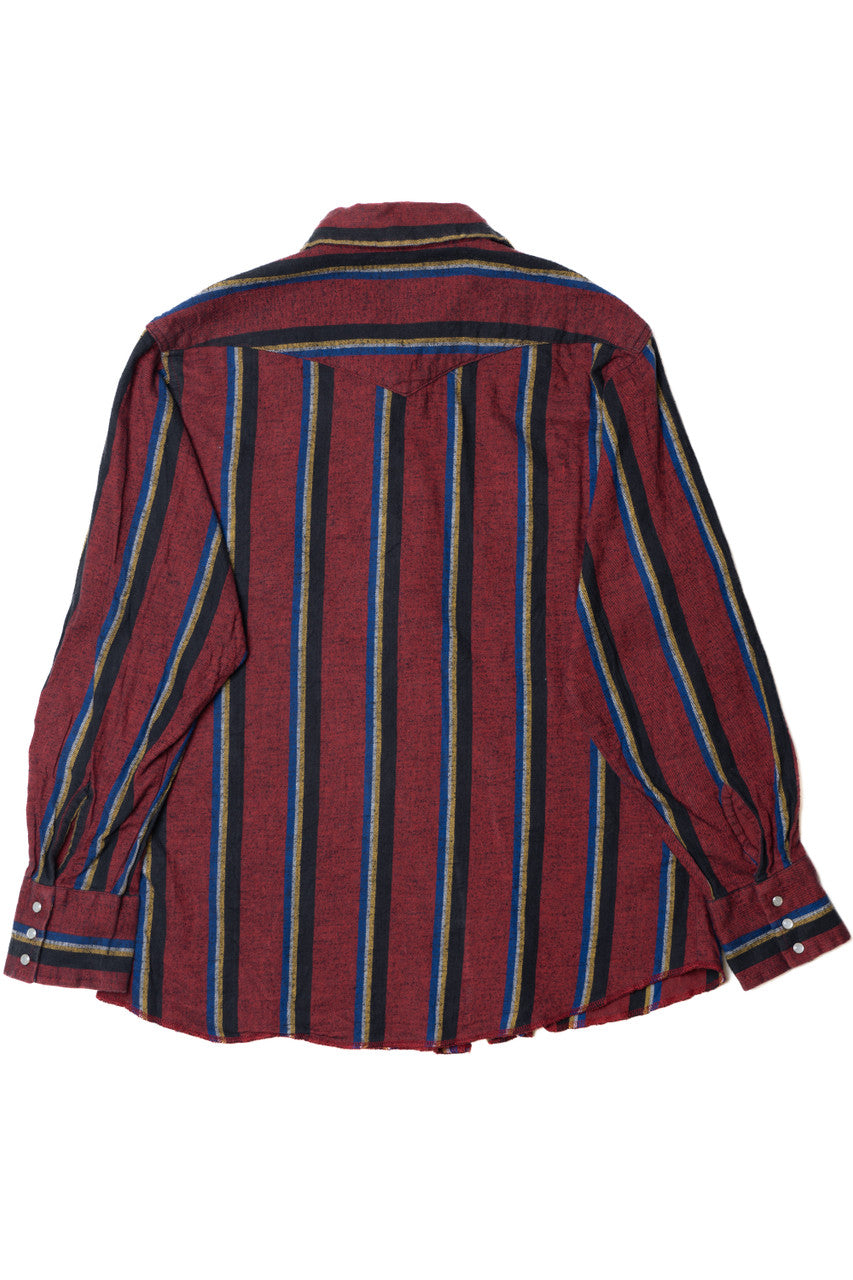 Vintage Wrangler Striped Pearl Snap Button Up Flannel Shirt