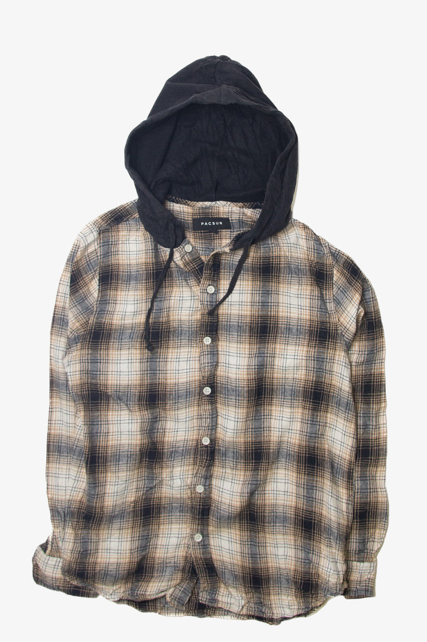 Pacsun Hooded Flannel Shirt