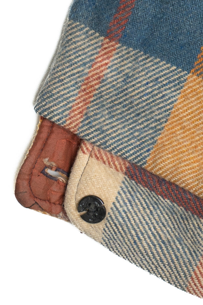 Vintage Distressed Rugby Plaid Lined Flannel Shacket (1970s)