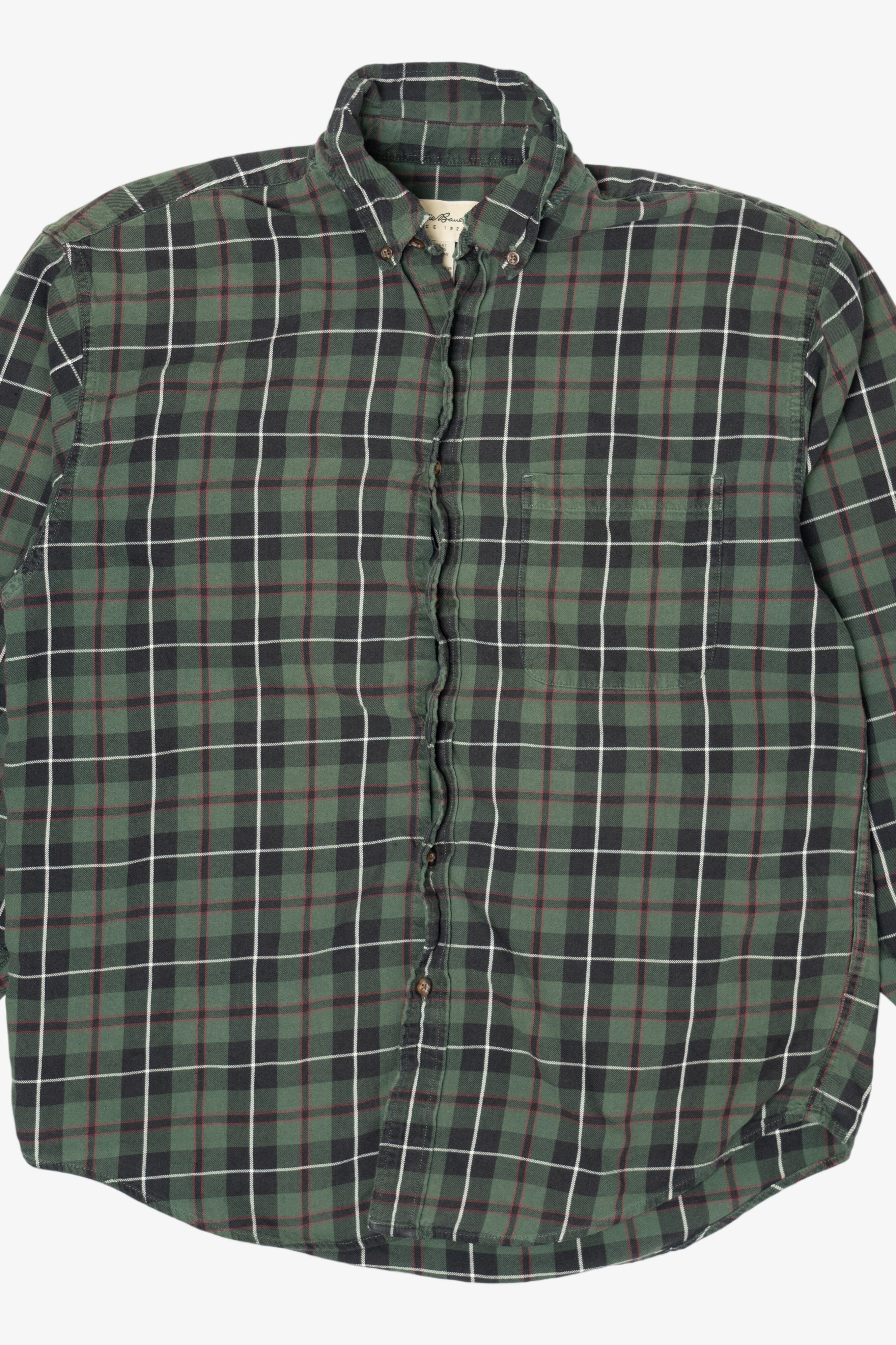 Green Eddie Bauer Flannel Shirt (2010s)