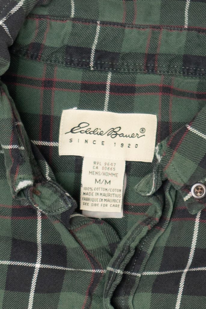 Green Eddie Bauer Flannel Shirt (2010s)