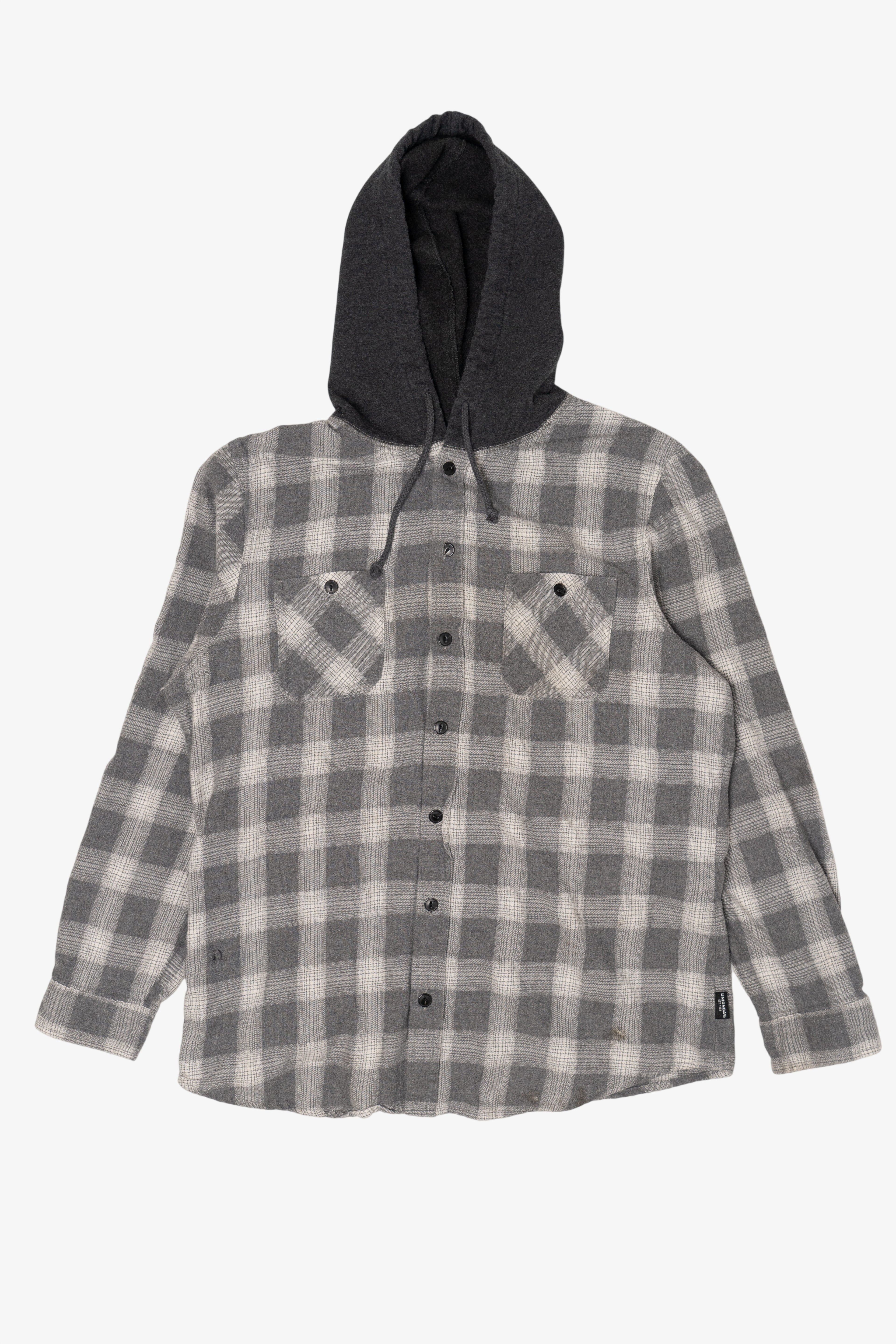 Gray Union Bay Hooded Flannel Shirt (2010s)