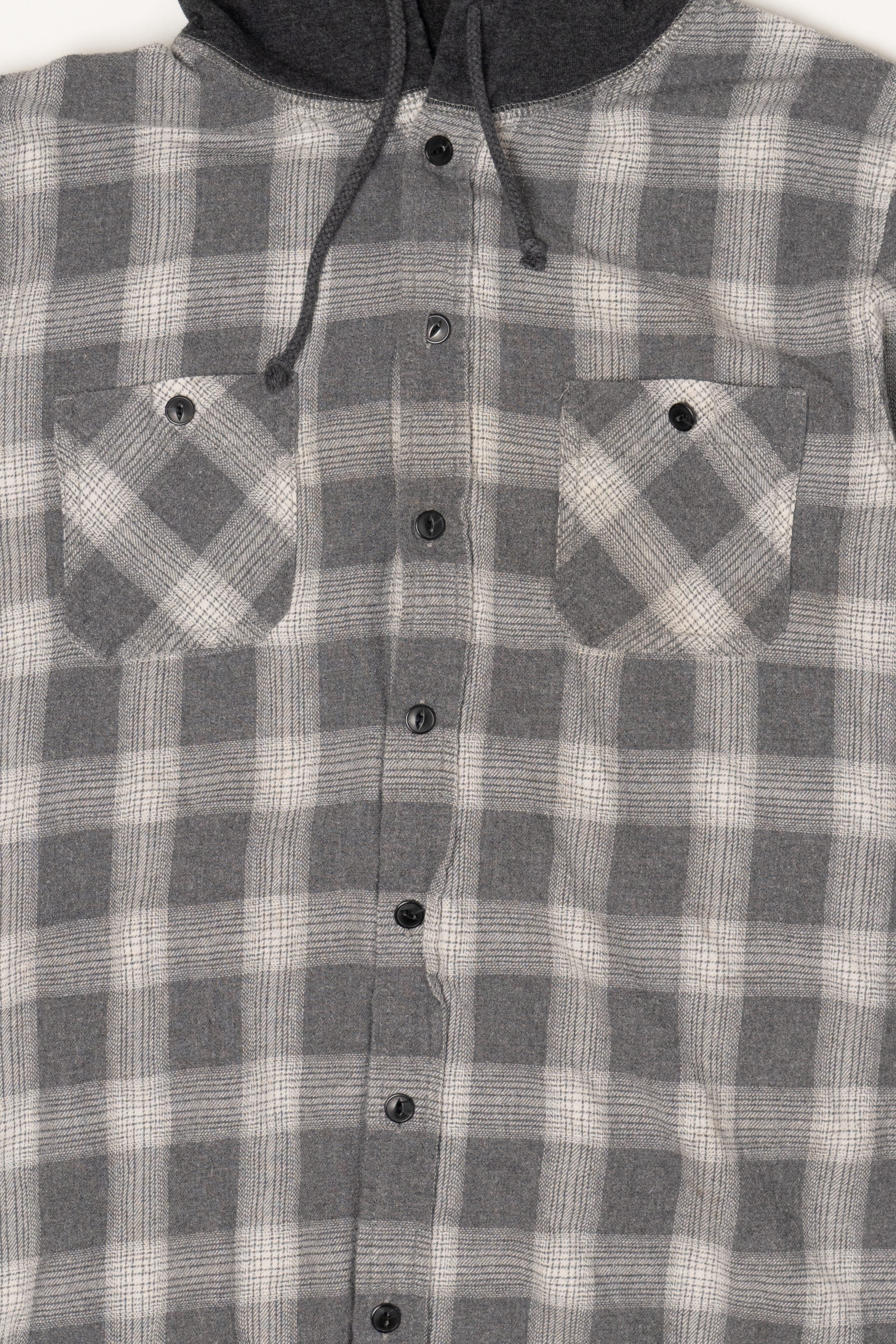 Gray Union Bay Hooded Flannel Shirt (2010s)