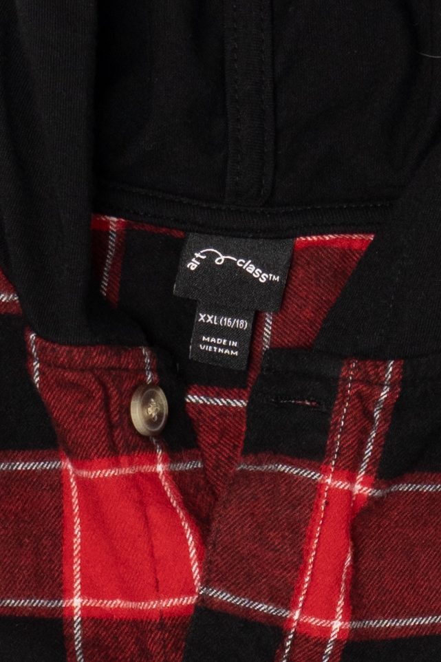 Red Art Class Hooded Flannel Shirt (2010s)