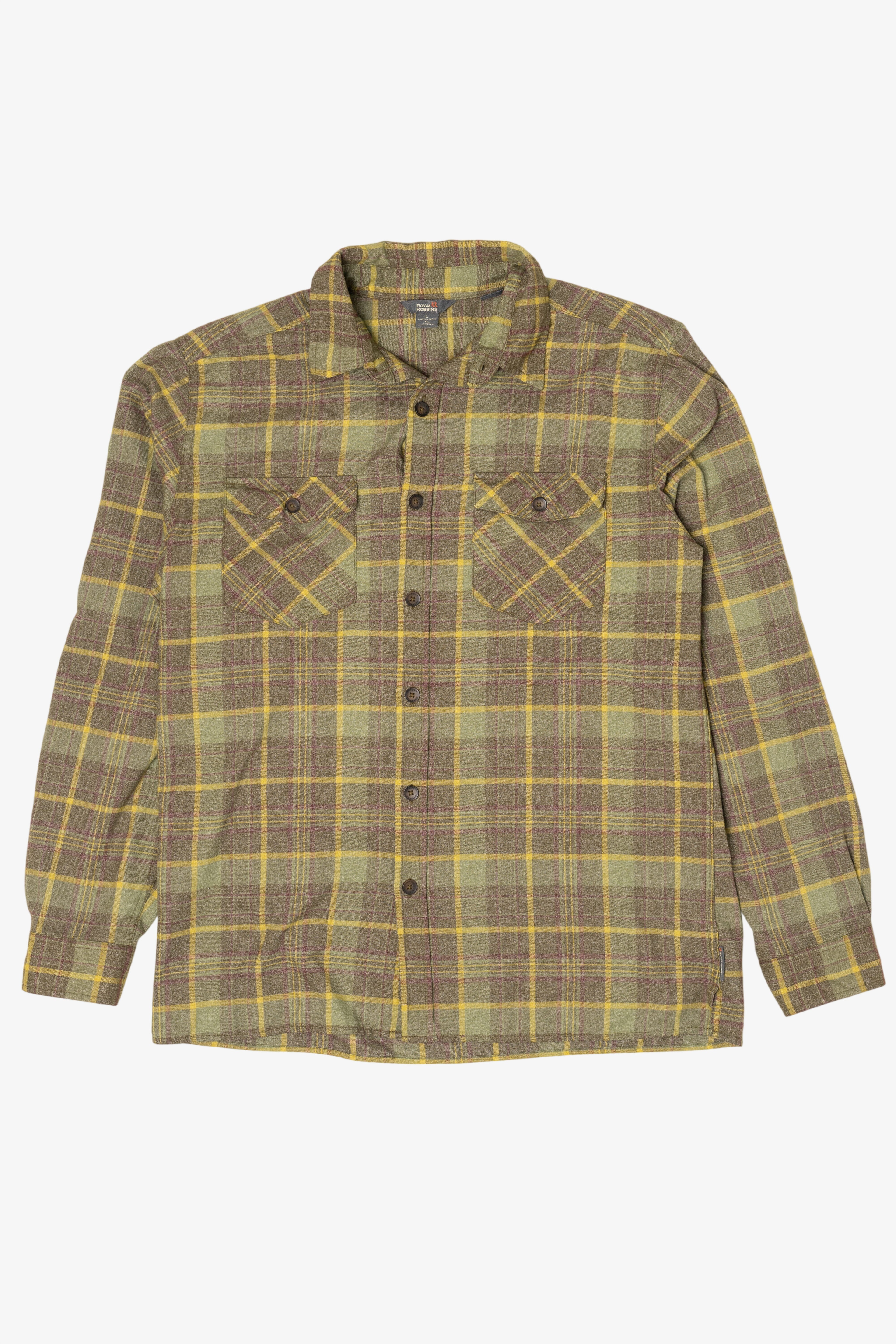Green And Yellow Royal Robbins Flannel Shirt (2010s)