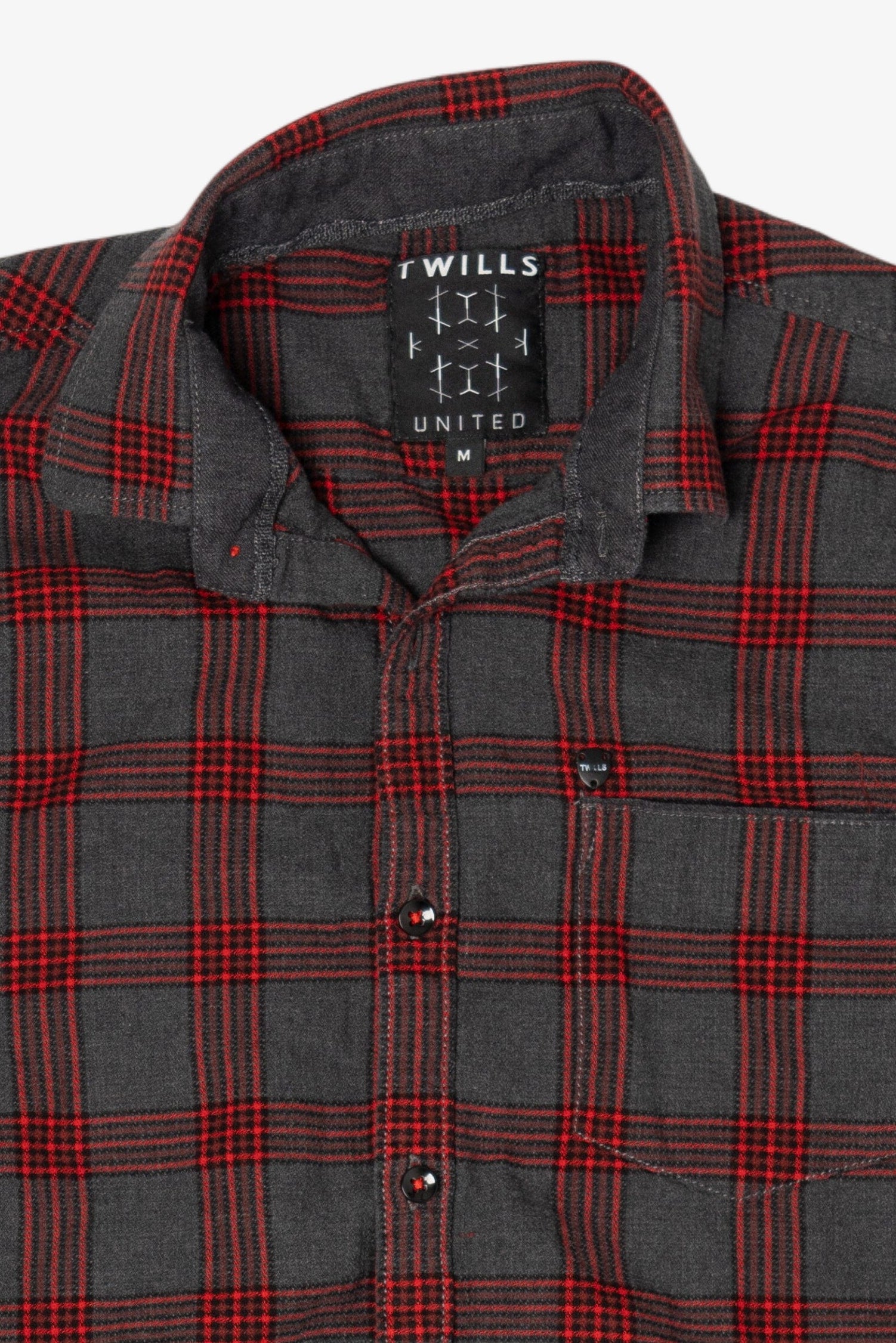 Dark Gray And Red Twills United Flannel Shirt (2010s)