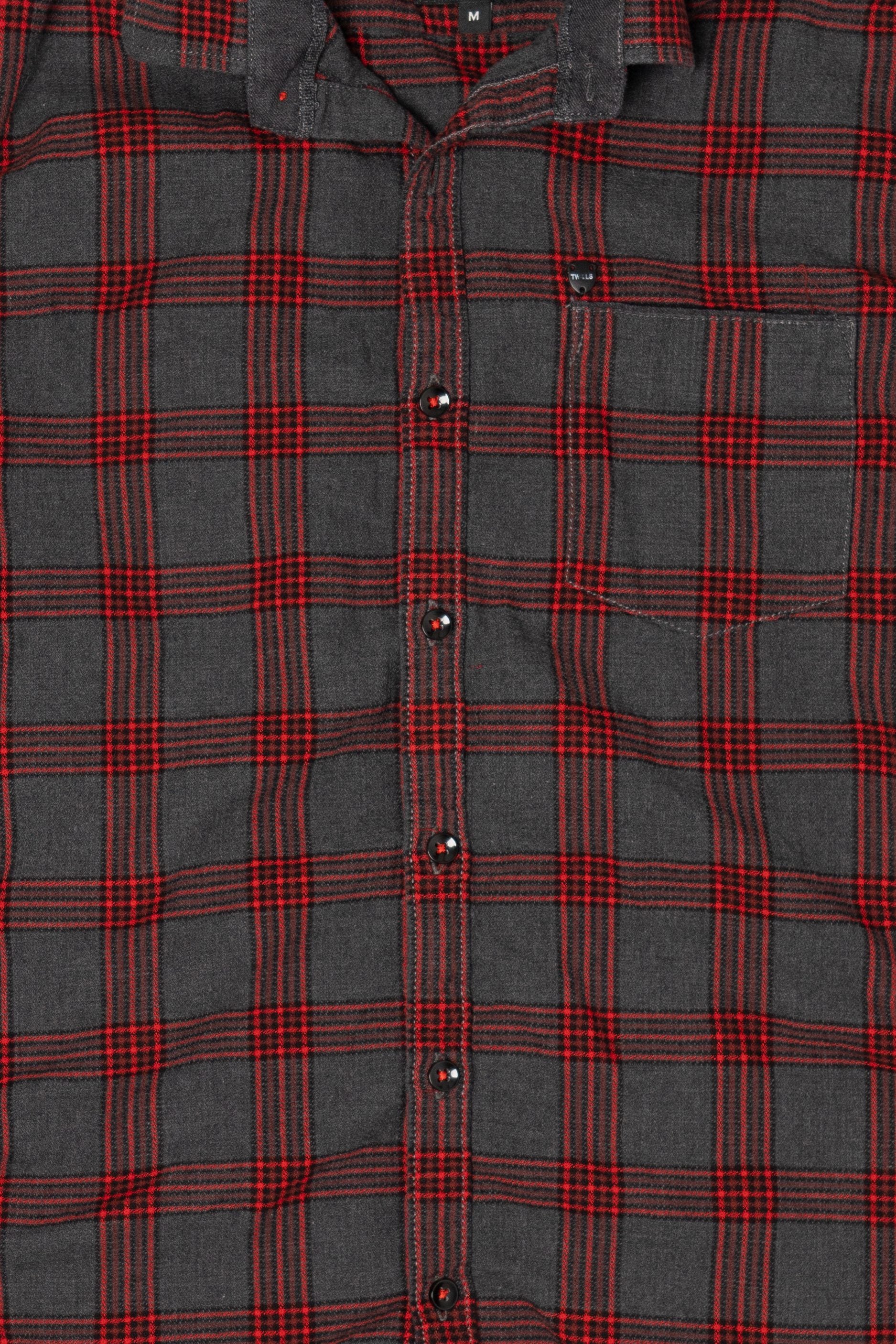 Dark Gray And Red Twills United Flannel Shirt (2010s)
