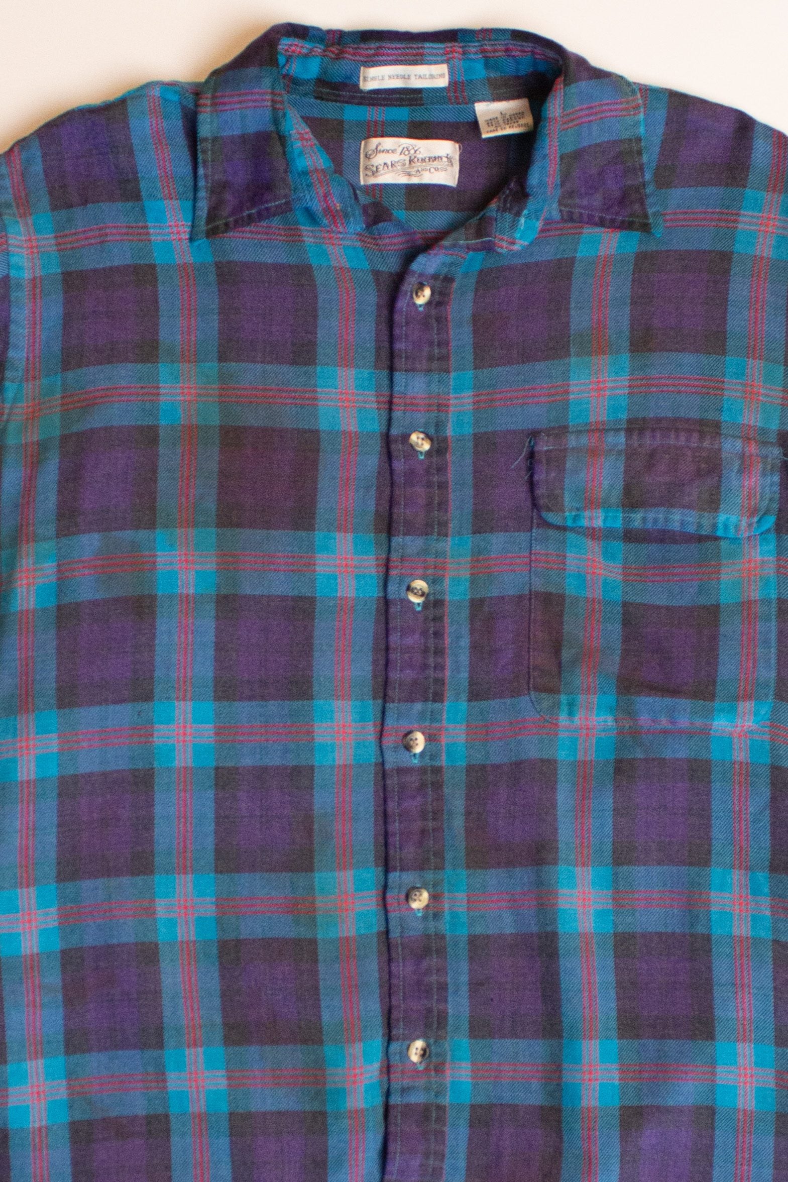 Vintage Purple Sears Flannel Shirt (1990s)