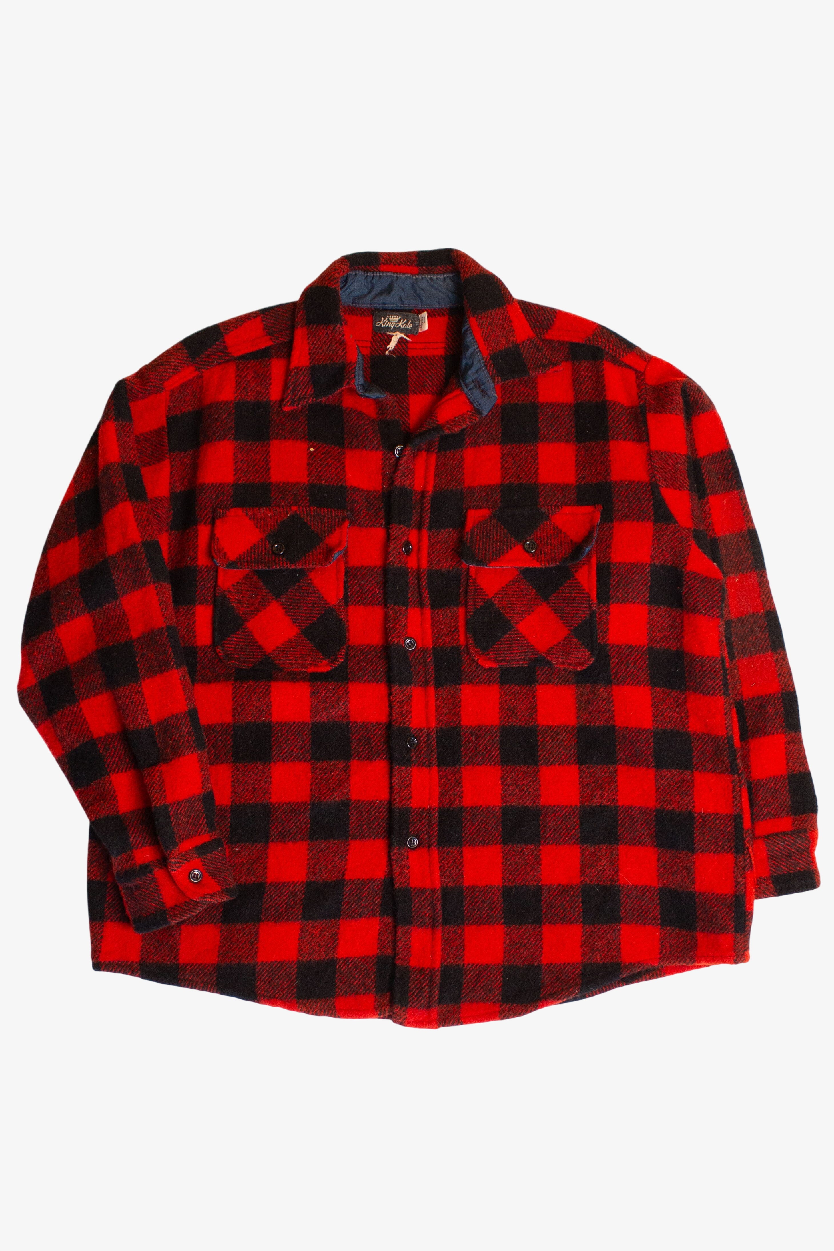 Vintage King Kole Buffalo Plaid Flannel Shirt (1950s)