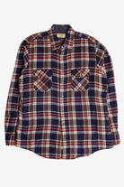 Vintage Sears Navy & Maroon Flannel Shirt (1980s)