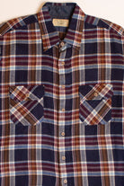Vintage Sears Navy & Maroon Flannel Shirt (1980s)