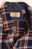 Vintage Sears Navy & Maroon Flannel Shirt (1980s)