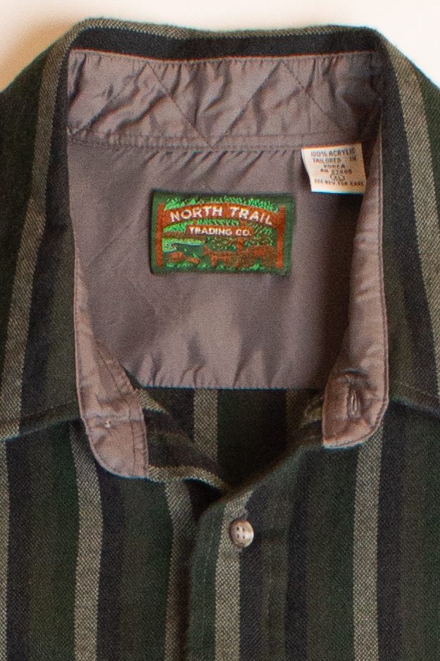 Vintage Green Striped Flannel Shirt (1990s)