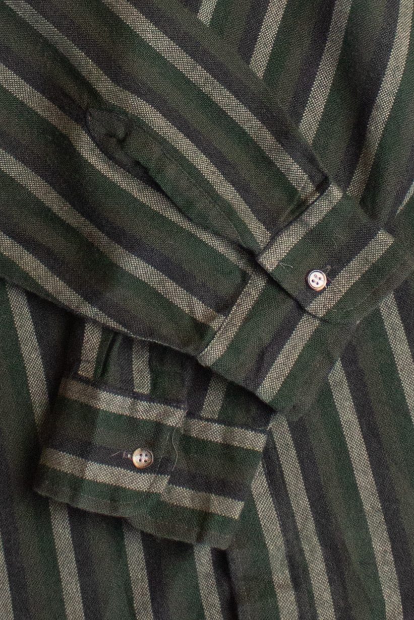 Vintage Green Striped Flannel Shirt (1990s)