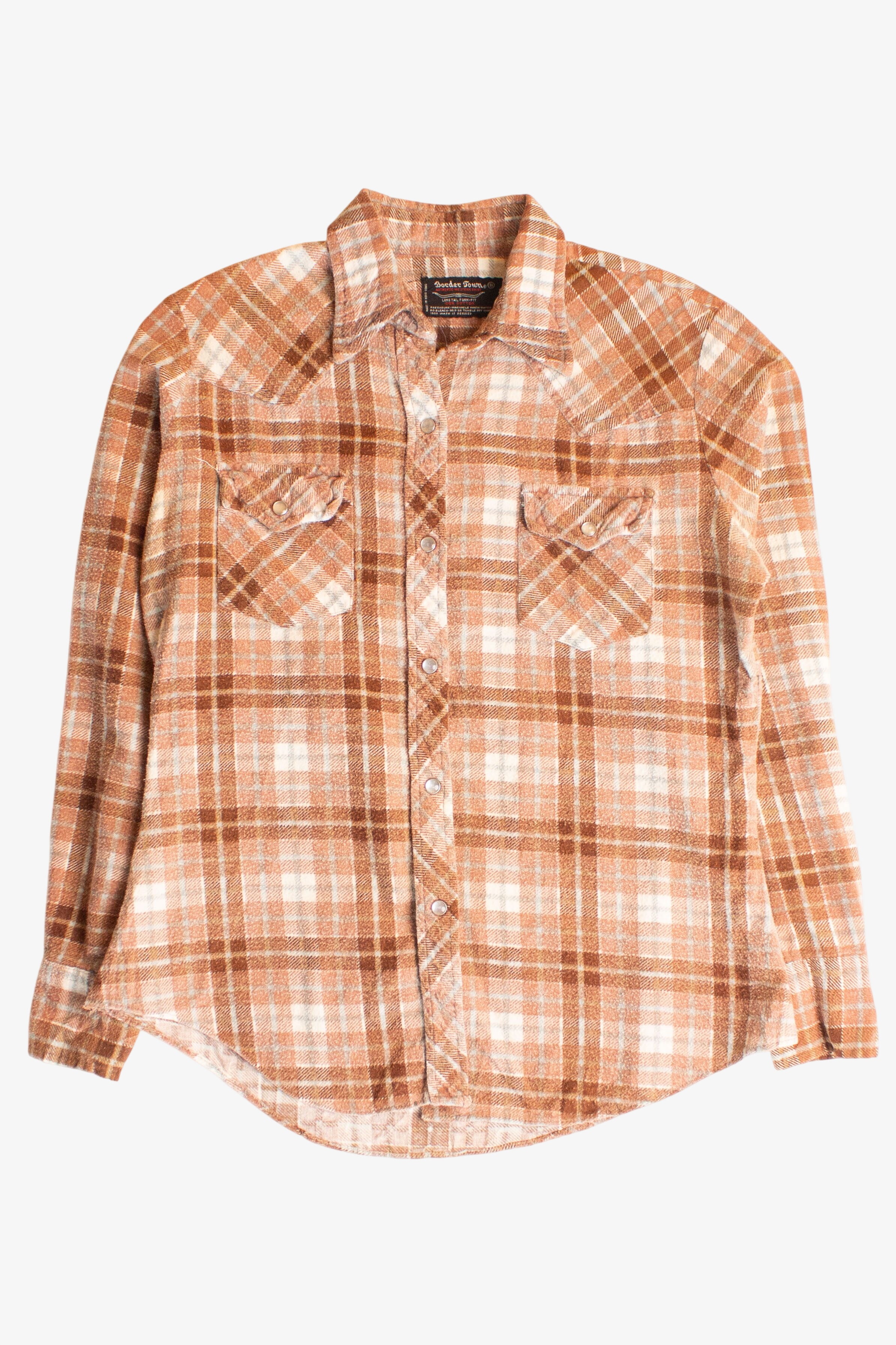 Vintage Border Town Pearl Snap Flannel Shirt (1980s)