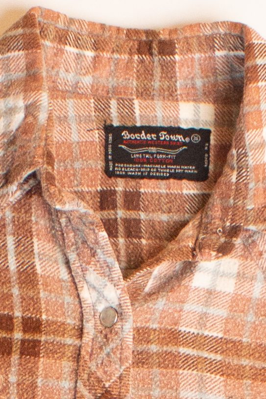 Vintage Border Town Pearl Snap Flannel Shirt (1980s)
