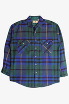 Vintage Blue & Green Flannel Shirt (1990s)