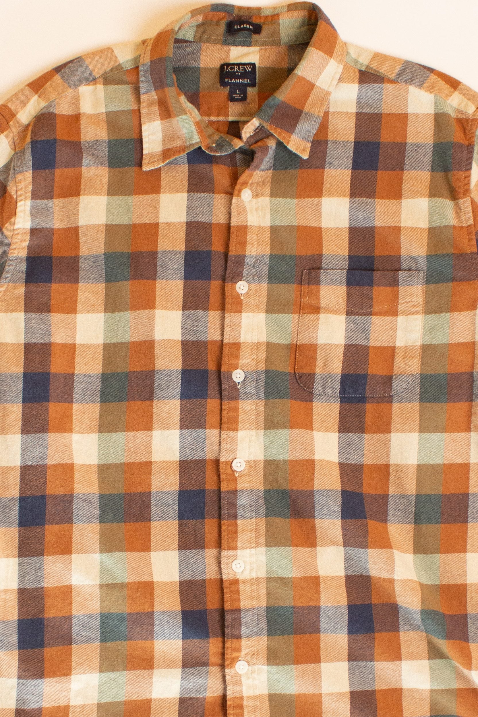 Burnt Orange J. Crew Flannel Shirt (2010s)