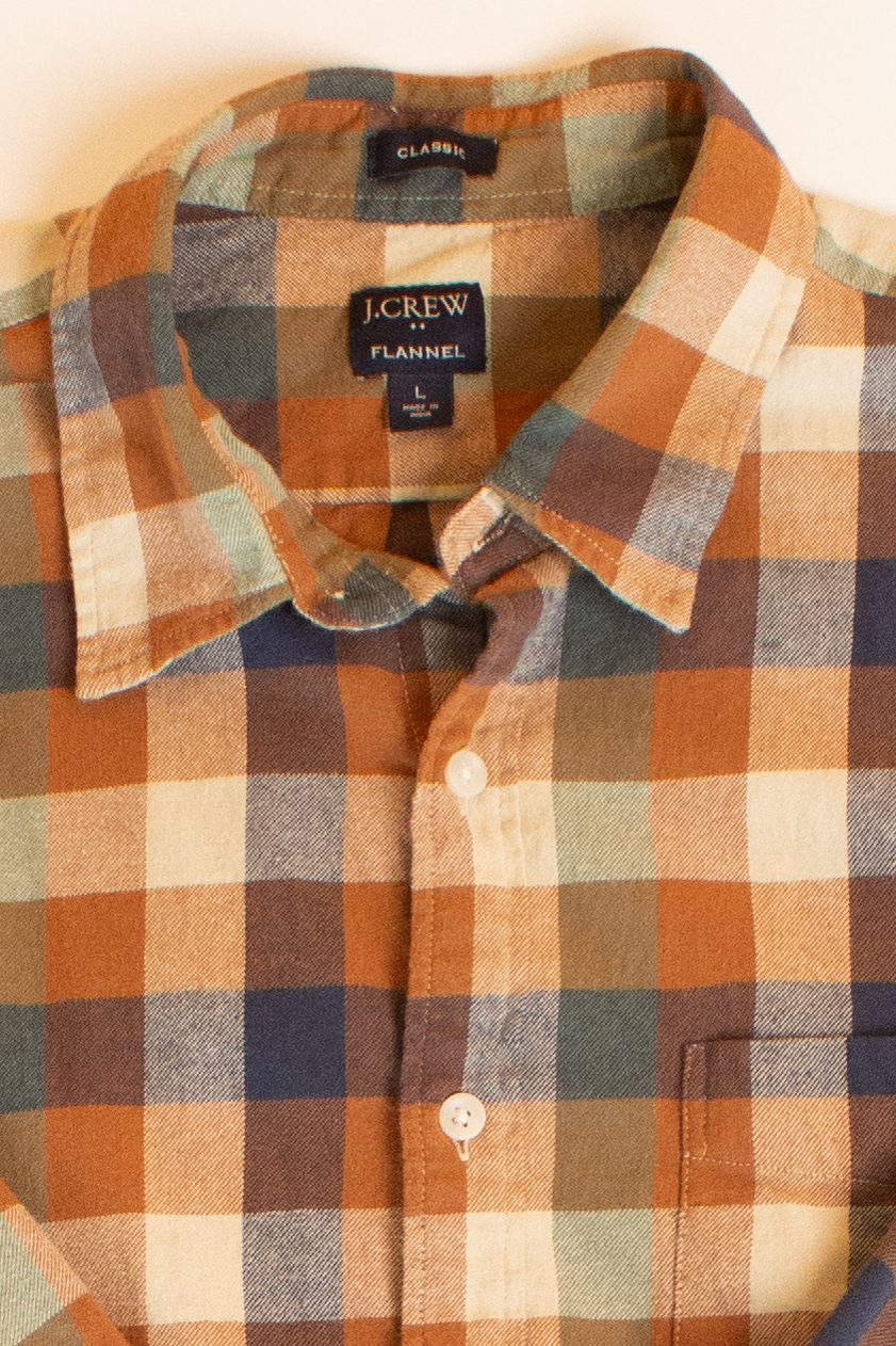 Burnt Orange J. Crew Flannel Shirt (2010s)