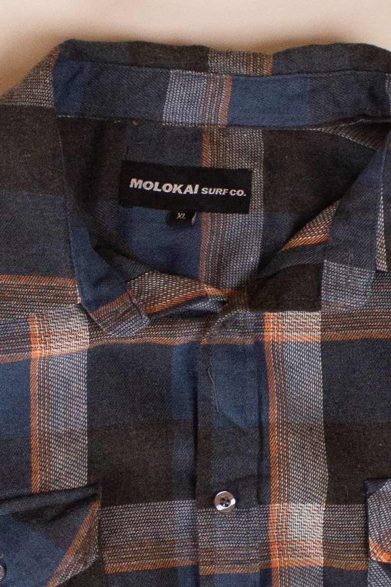 Molokai Surf Co. Blue Flannel Shirt (2000s)