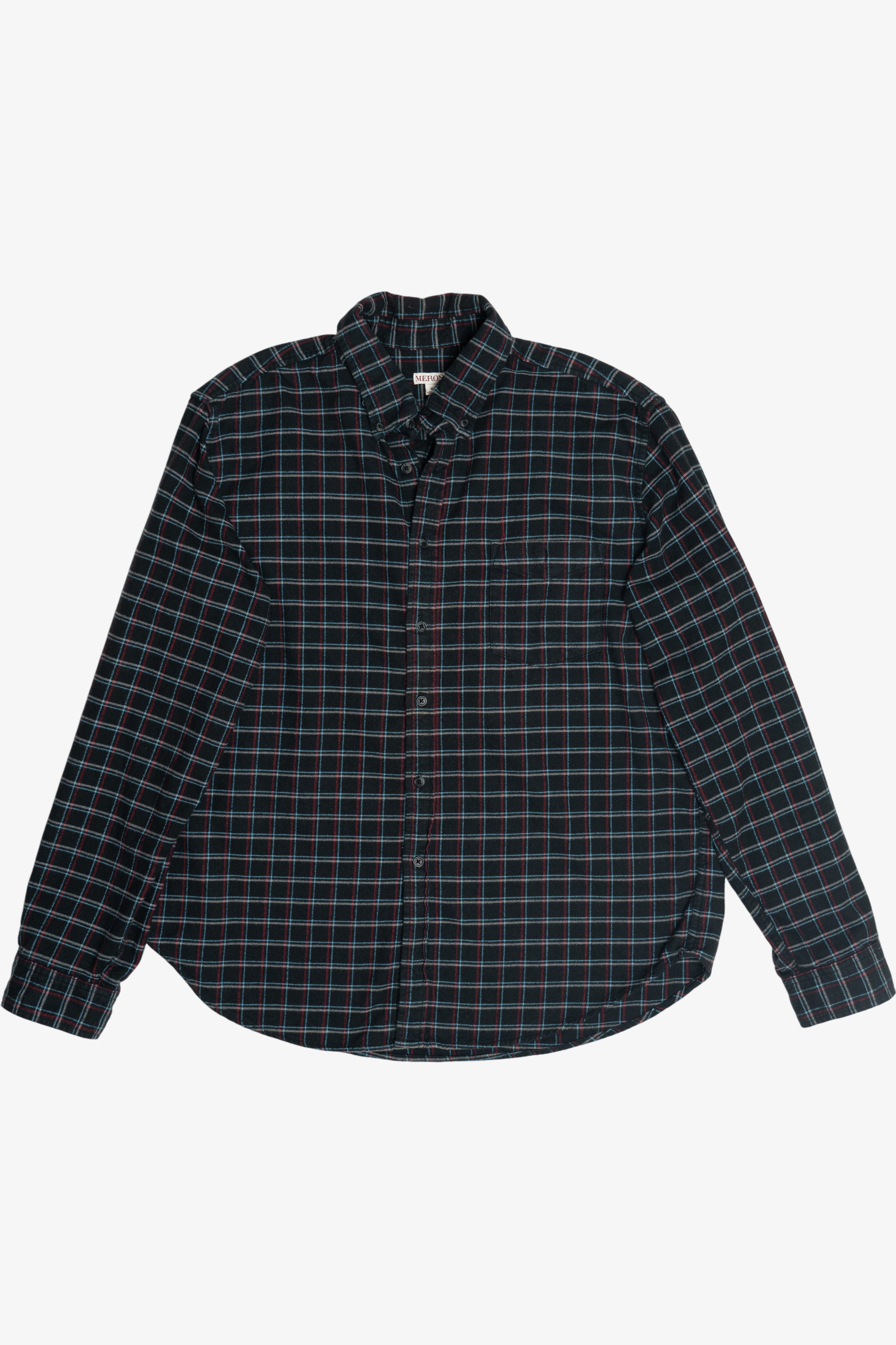 Black Merona Cotton Flannel Button Up (2010s)