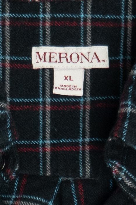 Black Merona Cotton Flannel Button Up (2010s)