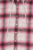 Pink American Eagle Hooded Flannel Shirt