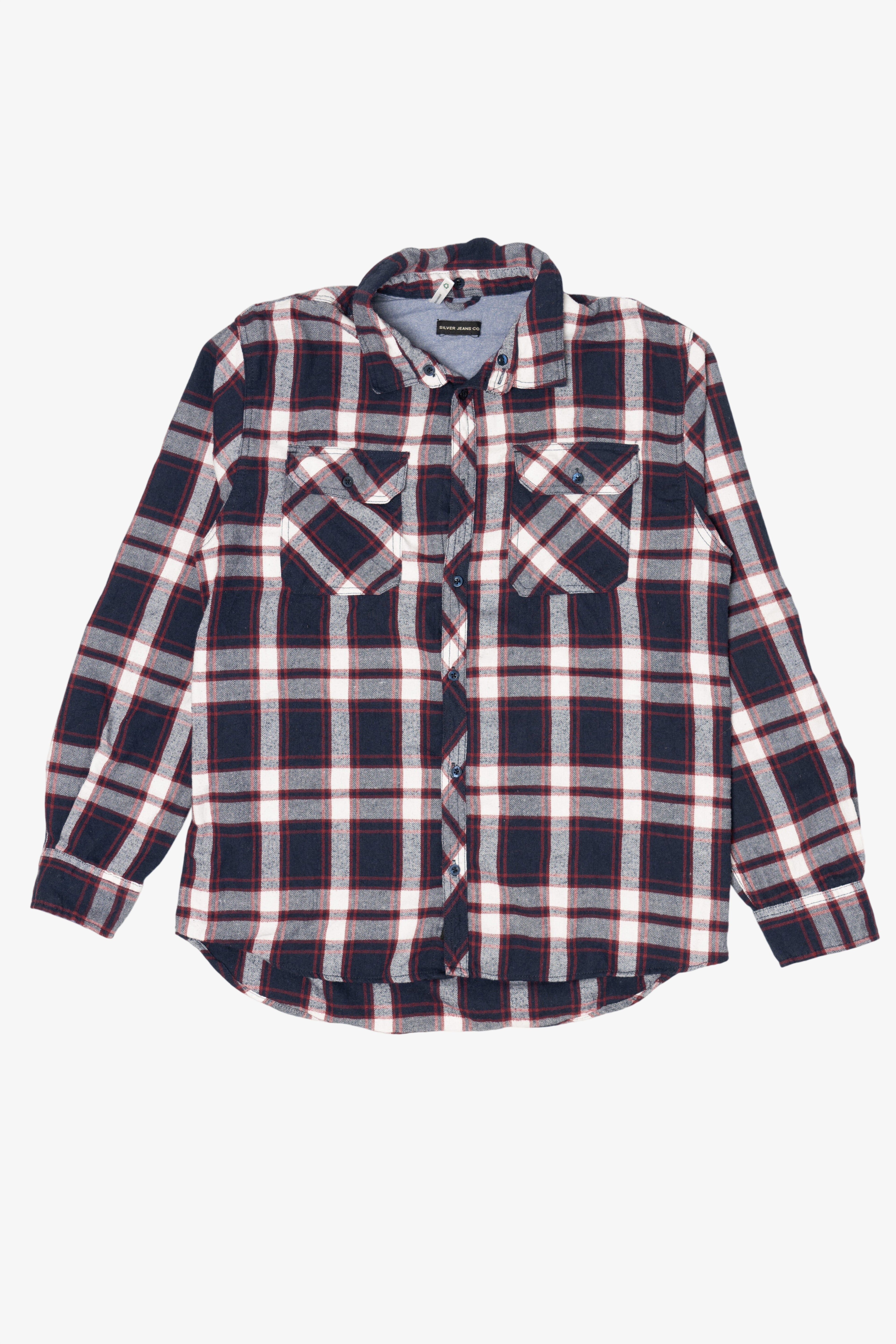 Navy Blue Silver Jeans Co. Flannel Shirt
