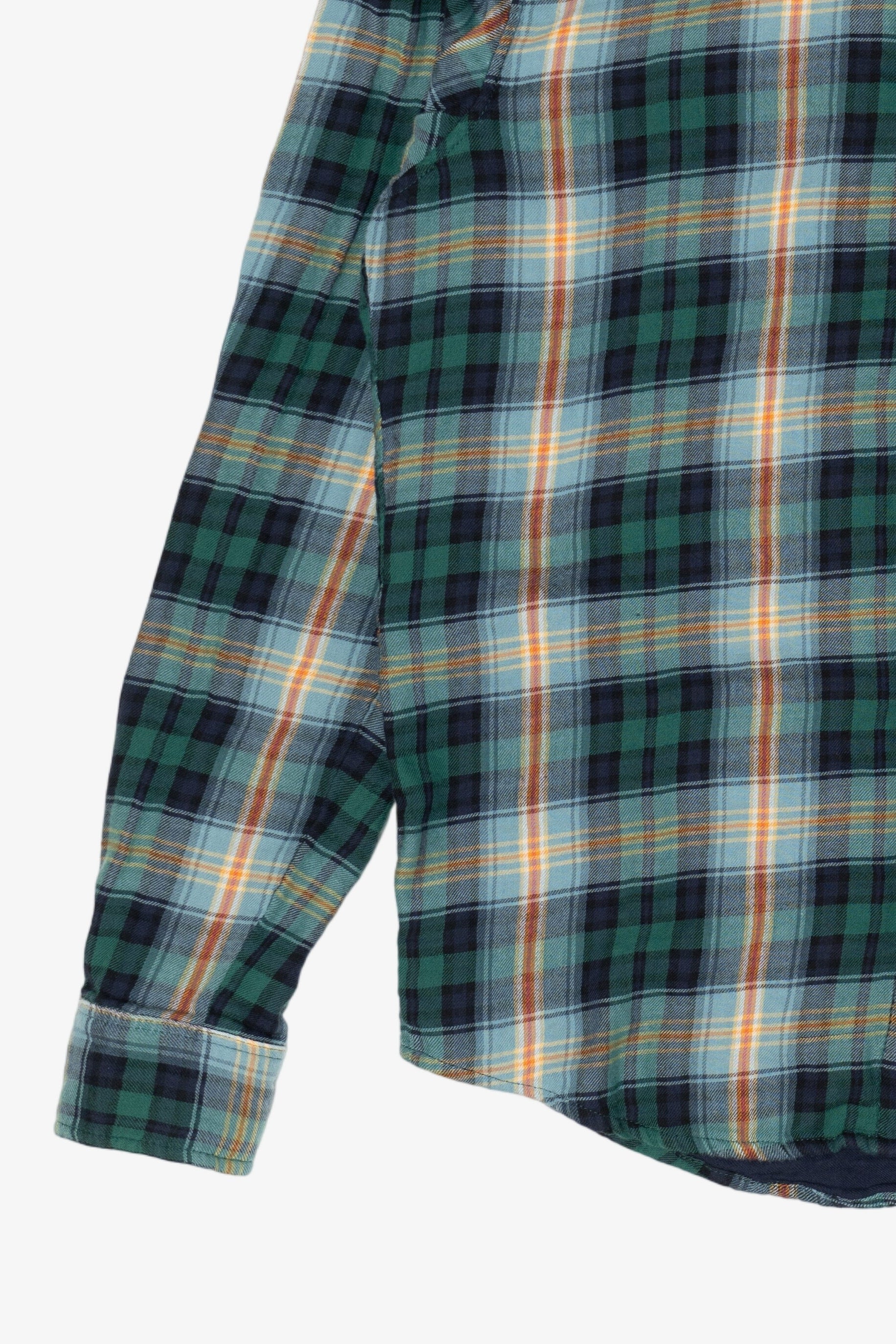 Navy Blue And Green CPO Flannel Top (2000s)