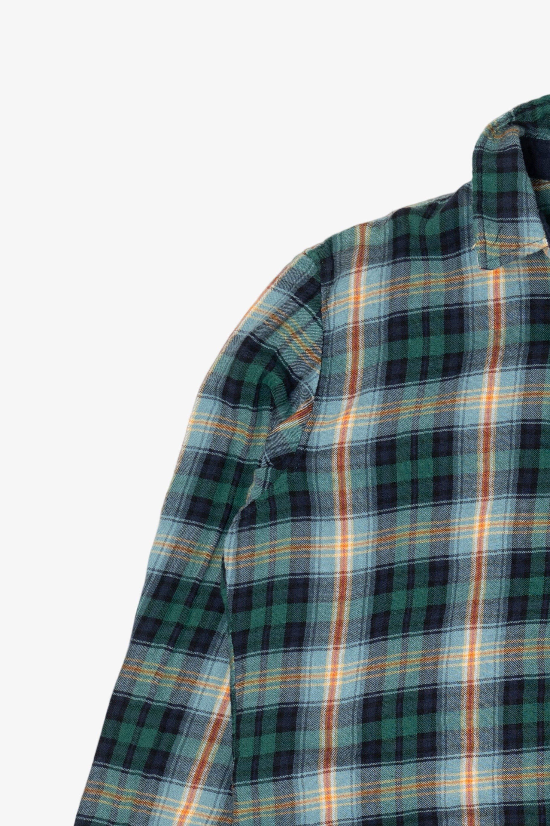 Navy Blue And Green CPO Flannel Top (2000s)
