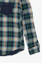 Navy Blue And Green CPO Flannel Top (2000s)