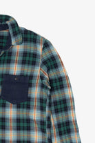 Navy Blue And Green CPO Flannel Top (2000s)