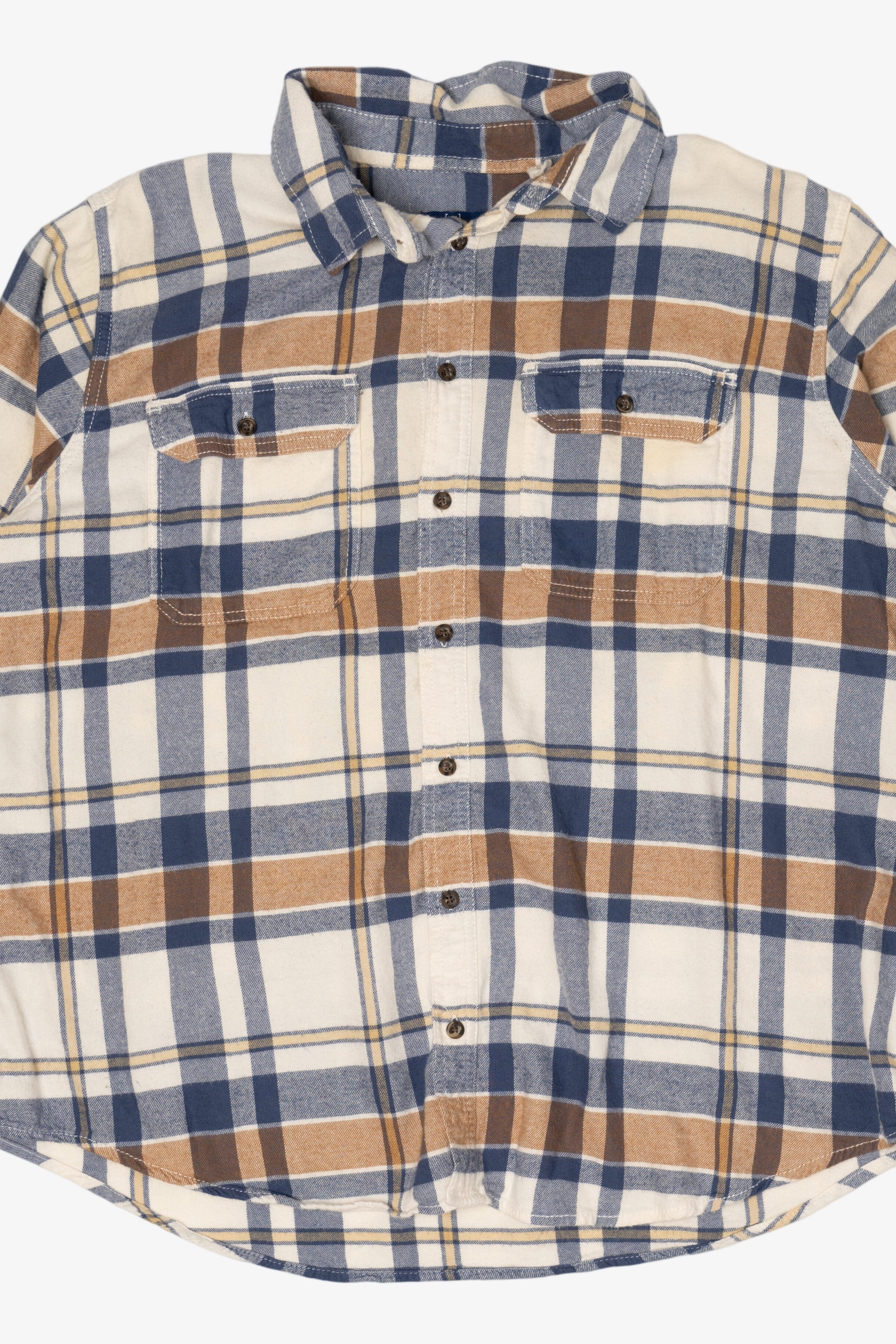 Light Brown And Blue George Flannel Shirt