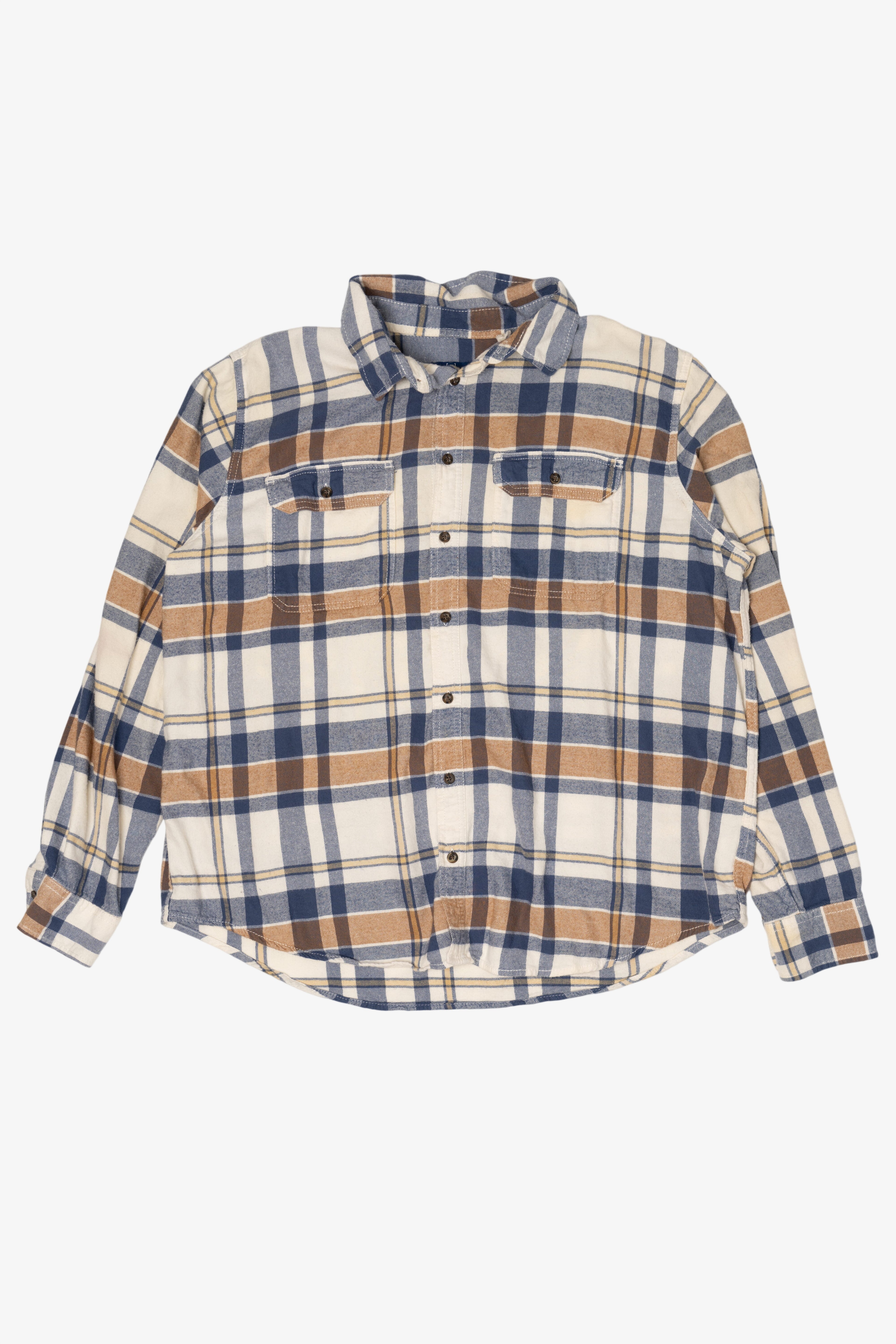 Light Brown And Blue George Flannel Shirt
