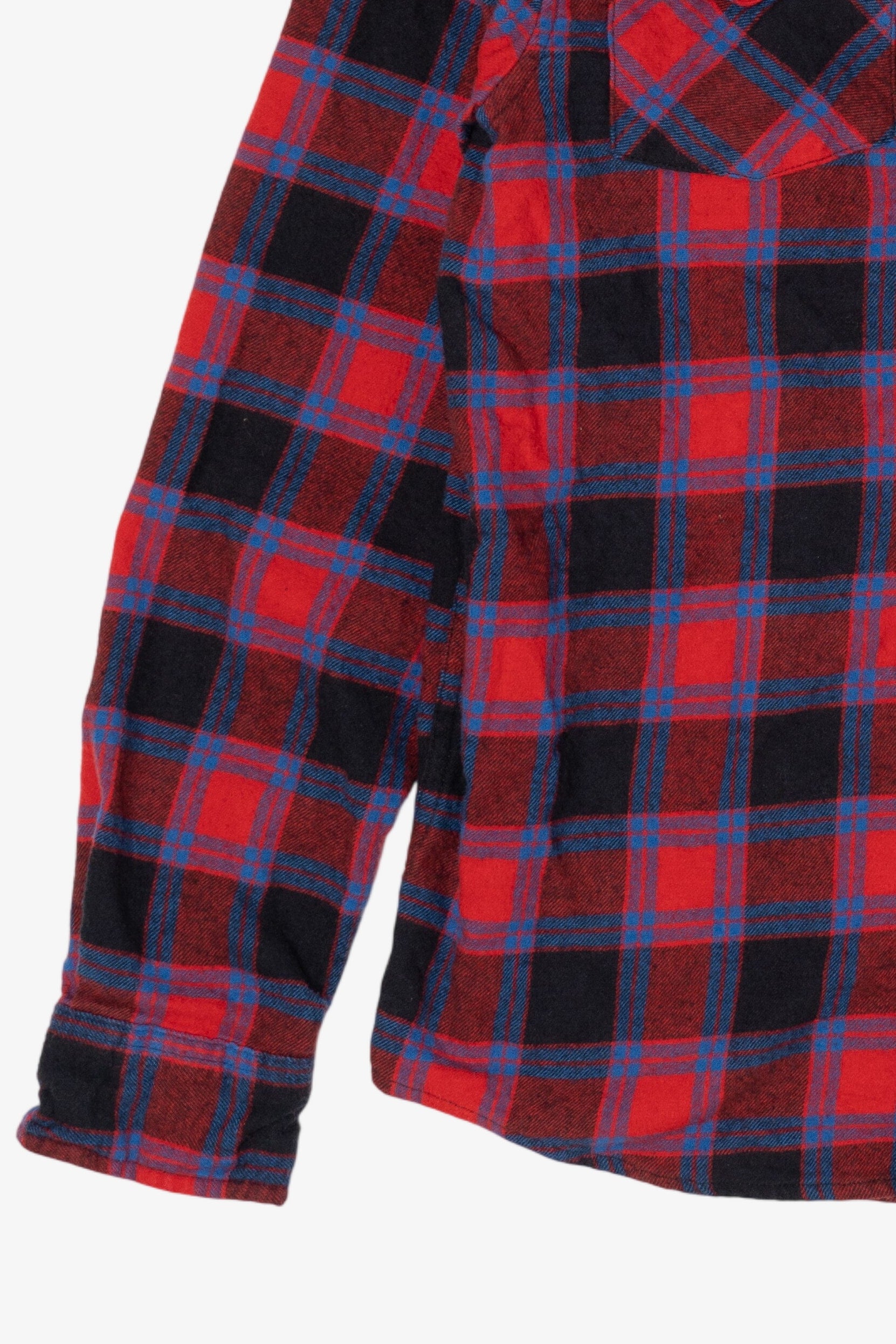 Red And Navy Blue Sonoma Vintage Hooded Flannel Shirt (2020s)